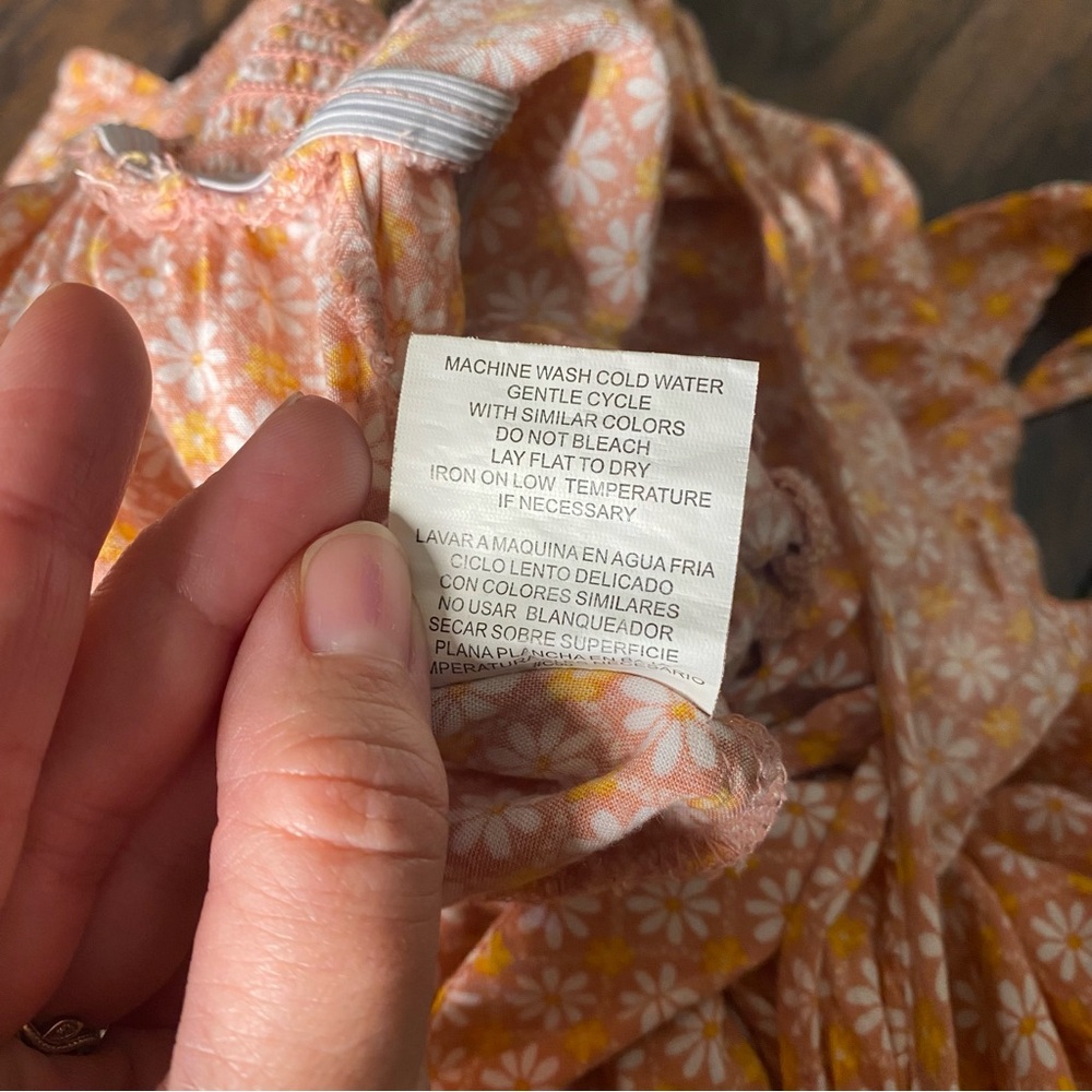 Elegant Pink & Orange Patterned Dress XL - Picture 10 of 10